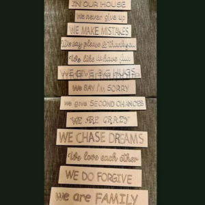 13 Planks with Quotes Nameplate