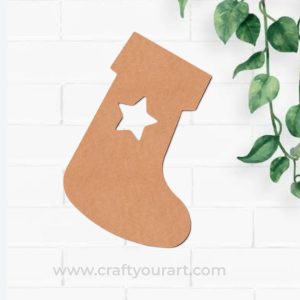 Christmas Stocking Cutout MDF Design 1